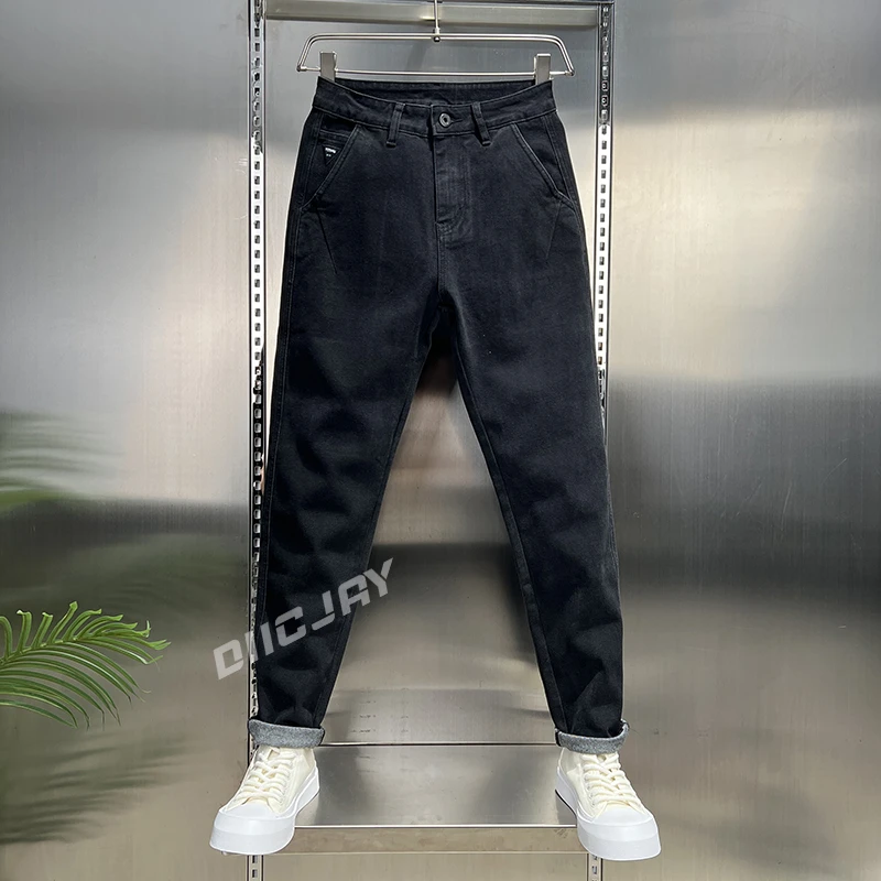 LILO男装秋冬新款高端日常舒适潮流时尚商务百搭修身直筒牛仔裤男