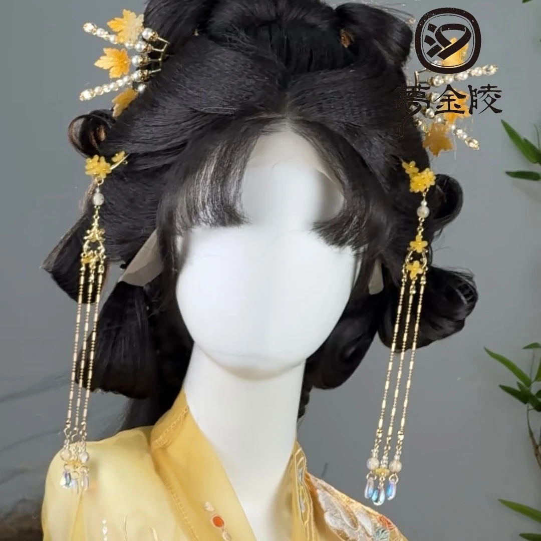 梦金陵桂花流苏小簪中秋汉服配饰秋日氛围感日常旗袍汉元素搭配款