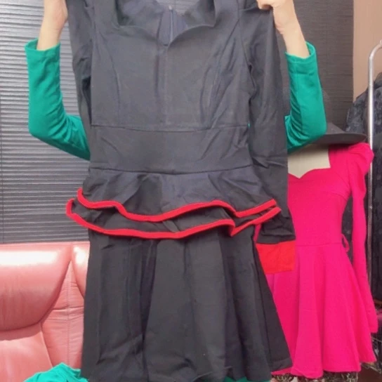 套头款修身显瘦连衣裙A字裙