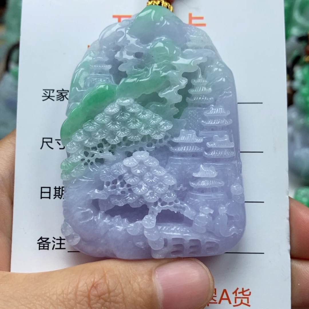 清***岗翡翠未镶嵌颈饰吊坠