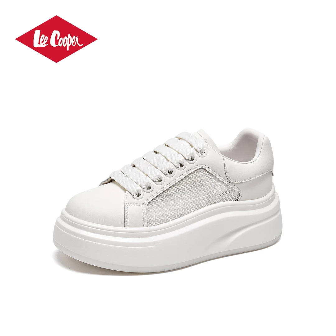 LEE COOPER厚底增高休闲鞋女2025夏款网面透气麦昆鞋小白鞋板鞋