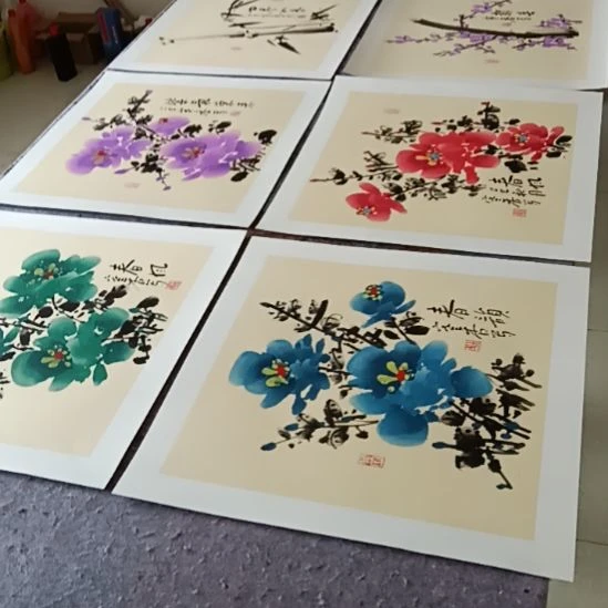 竖款写意画六张作品一套