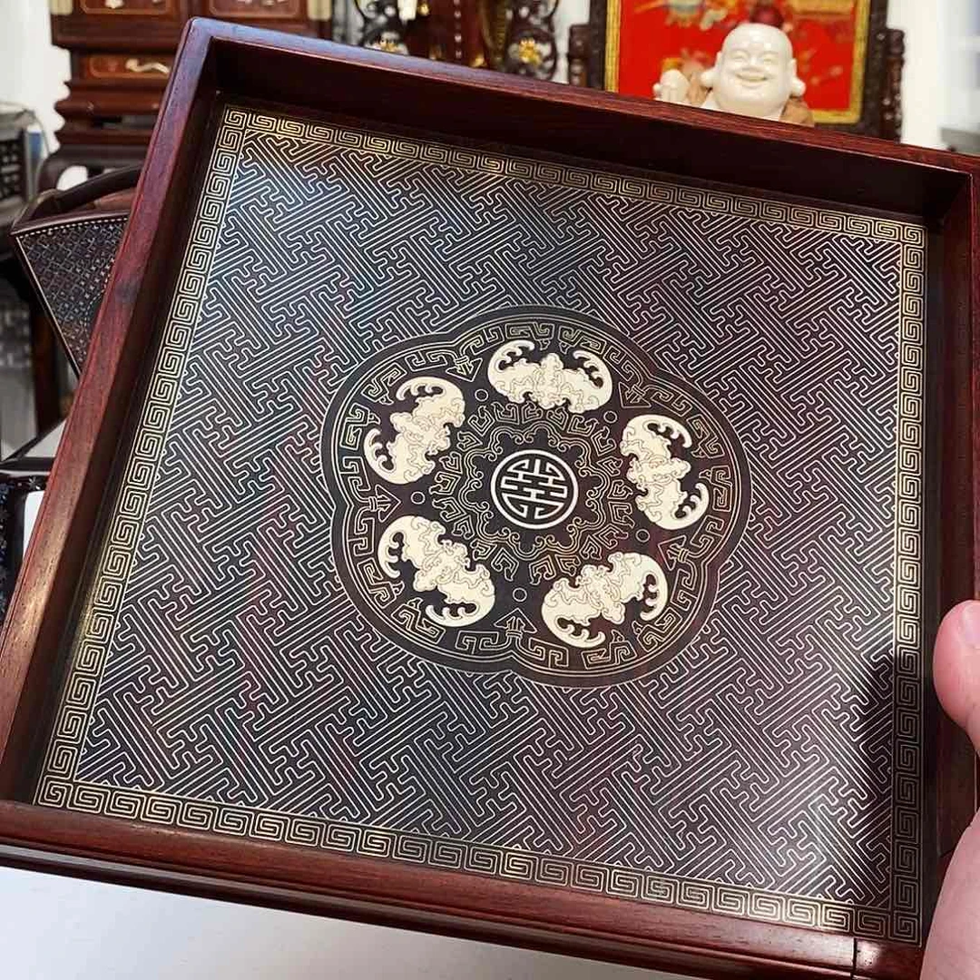 紫檀木类成套家具小叶紫檀托盘