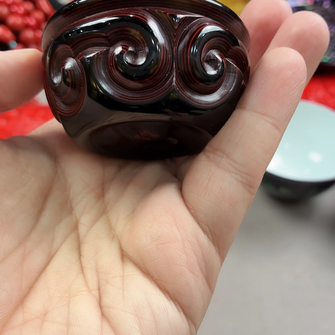 扬州漆器云雕一口杯