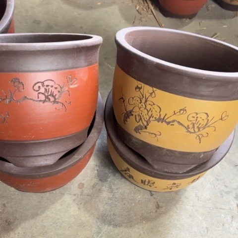 紫砂花盆60-4。   19-15