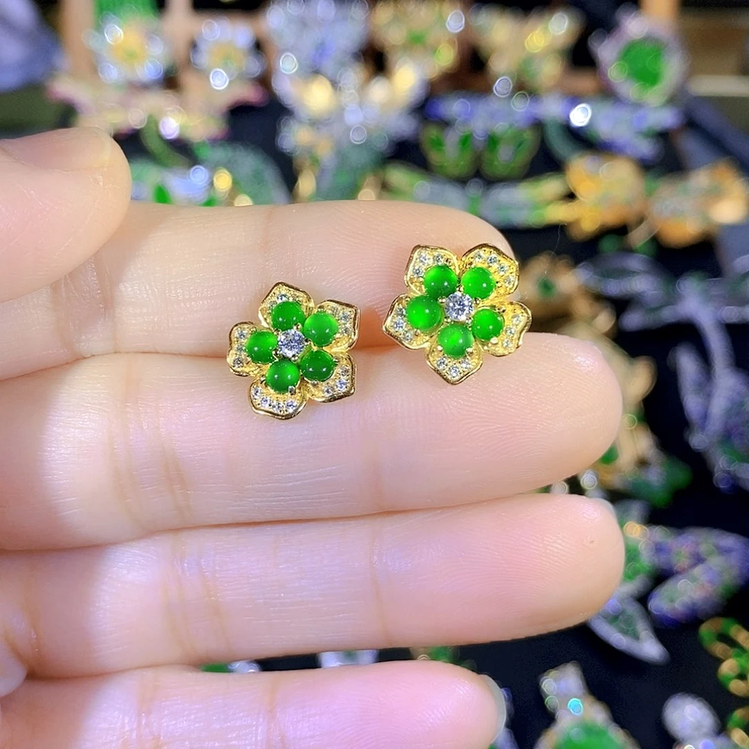 颈饰银S925镶嵌翡翠