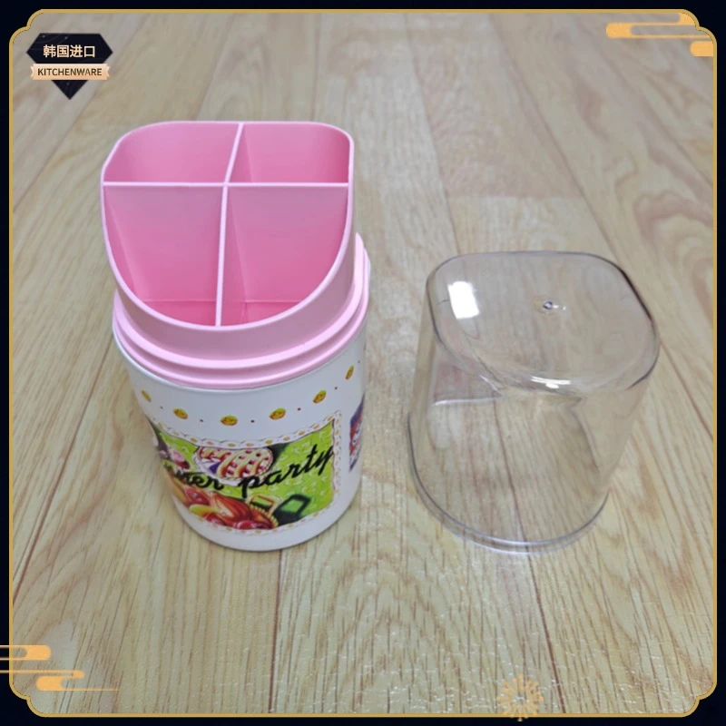 新款-韩国进口-家用厨房餐具筷子筒卡通纹路勺子筷子盒筷子桶