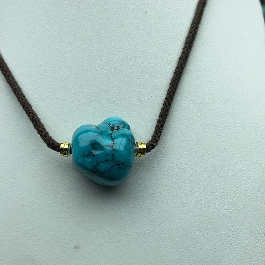 绿松石未镶嵌玉化锁骨链