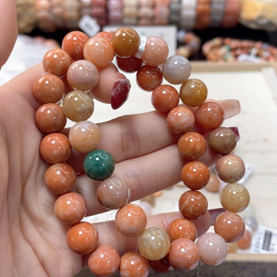 硅化珊瑚（珊瑚玉）手链未镶嵌再***持448