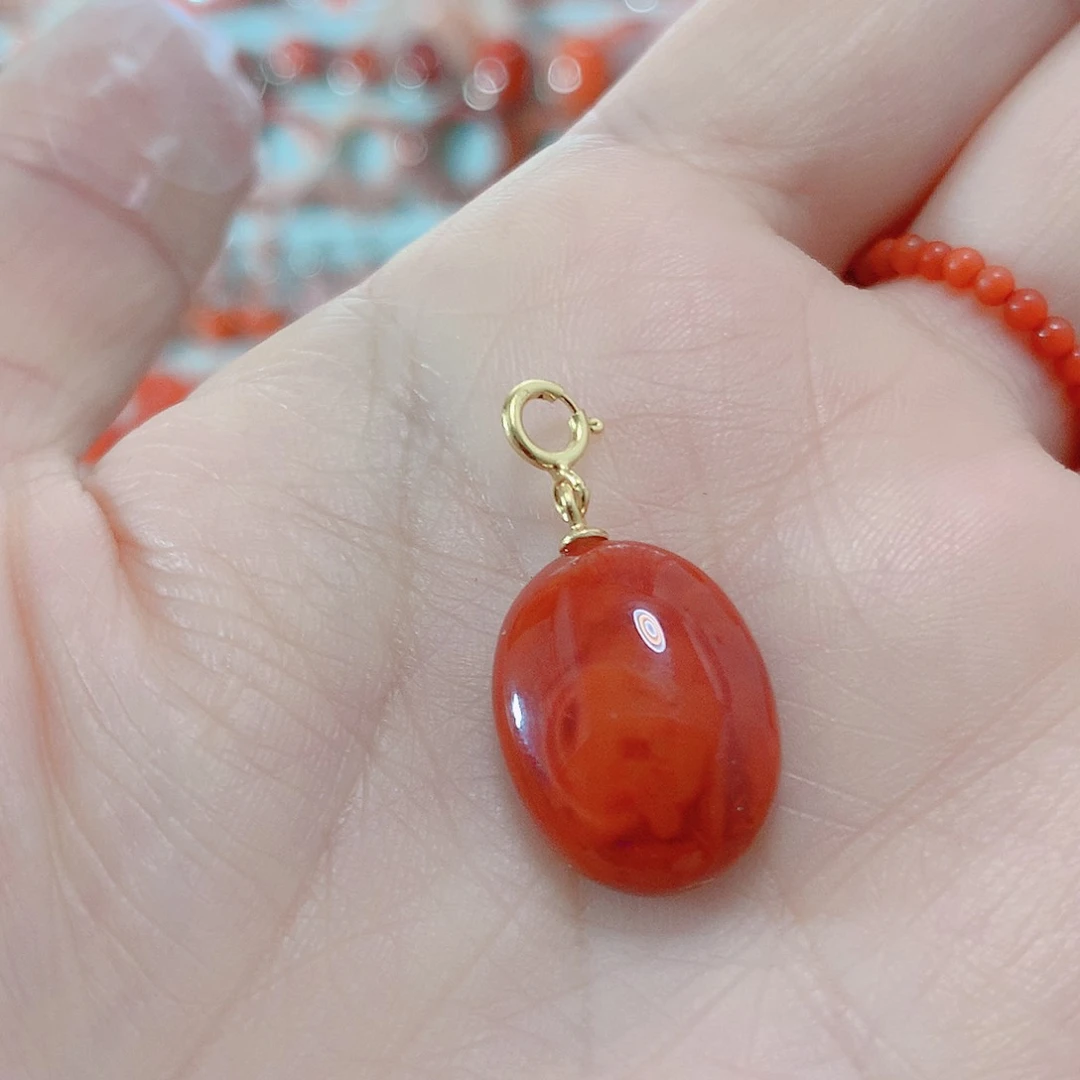 南红玛瑙吊坠(不含链)银S925镶嵌