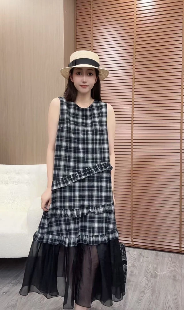 复古花边夏装连衣裙2025新款裙子女背心裙10523