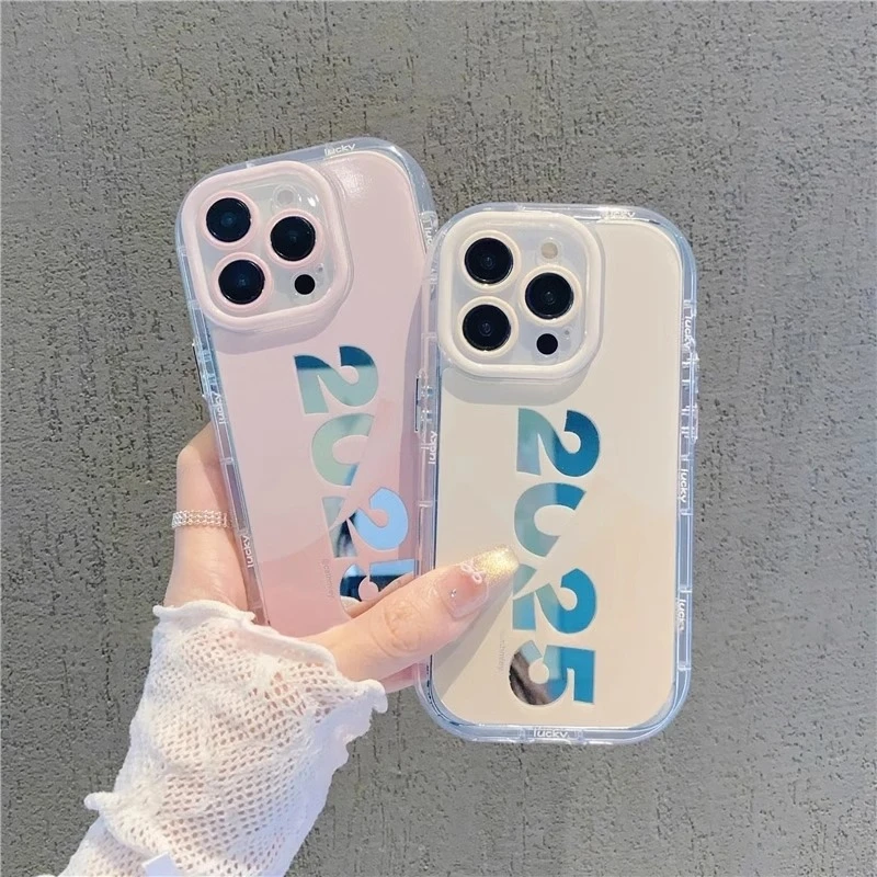 新年2025数字镜面适用苹果16手机壳华为新款vivo高级小米防摔OPPO