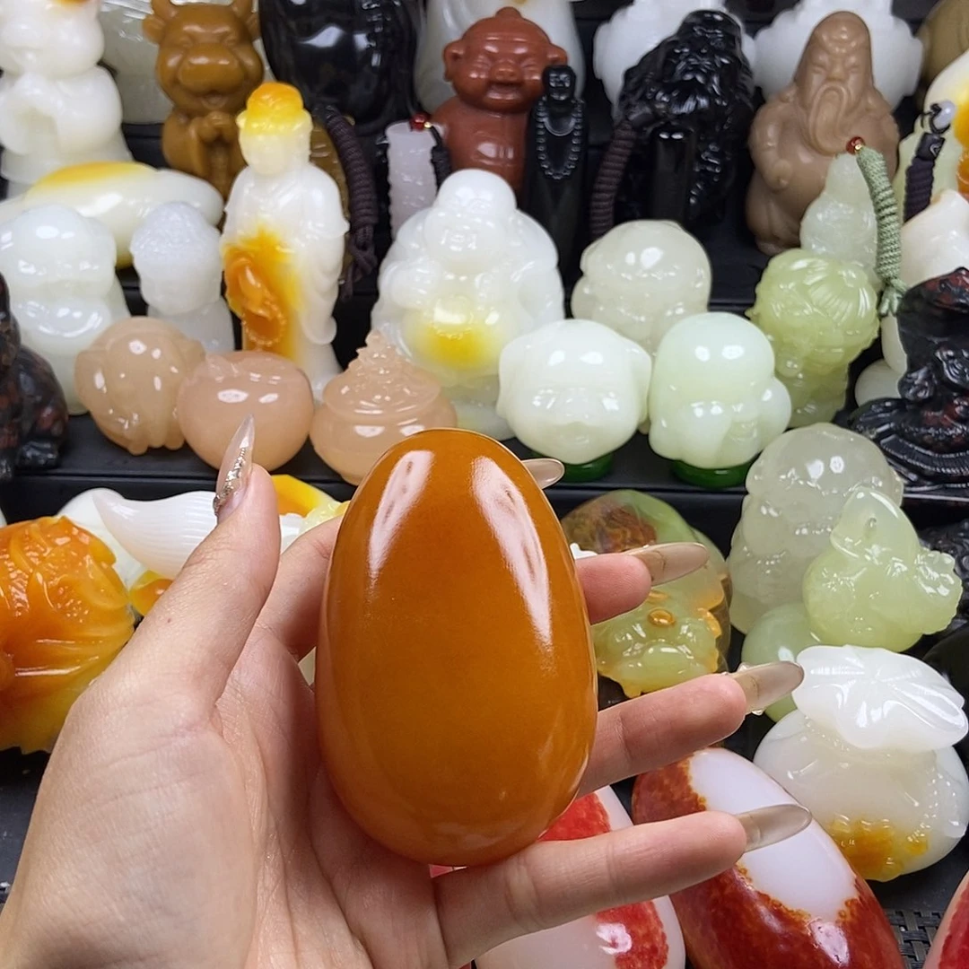 无花朵原石雕刻把件