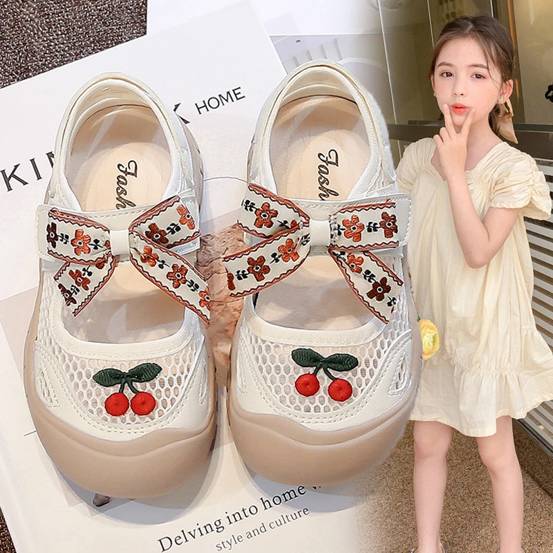 36I℃断码儿童凉鞋女童包头2025夏季网面单网鞋公主鞋女孩时尚豆