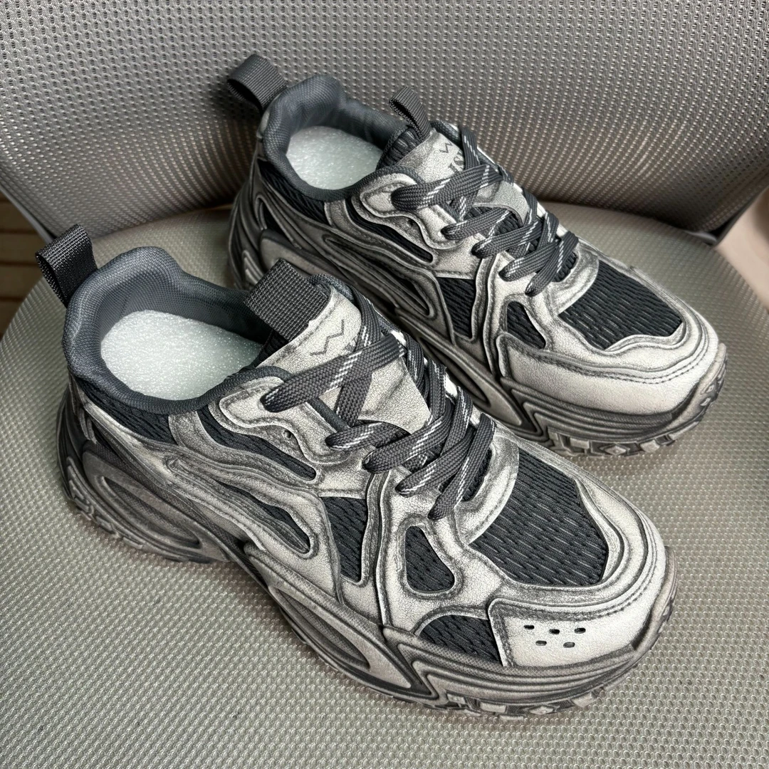 男士老爹鞋常规款深口系带时尚休闲鞋潮鞋夏季ins步鞋跑步网面