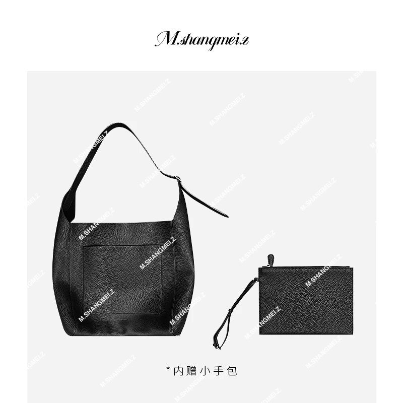 M.SHANGMEI.Z/沐熙美大哥洋气时尚黑色荔枝纹大单肩包包F03251