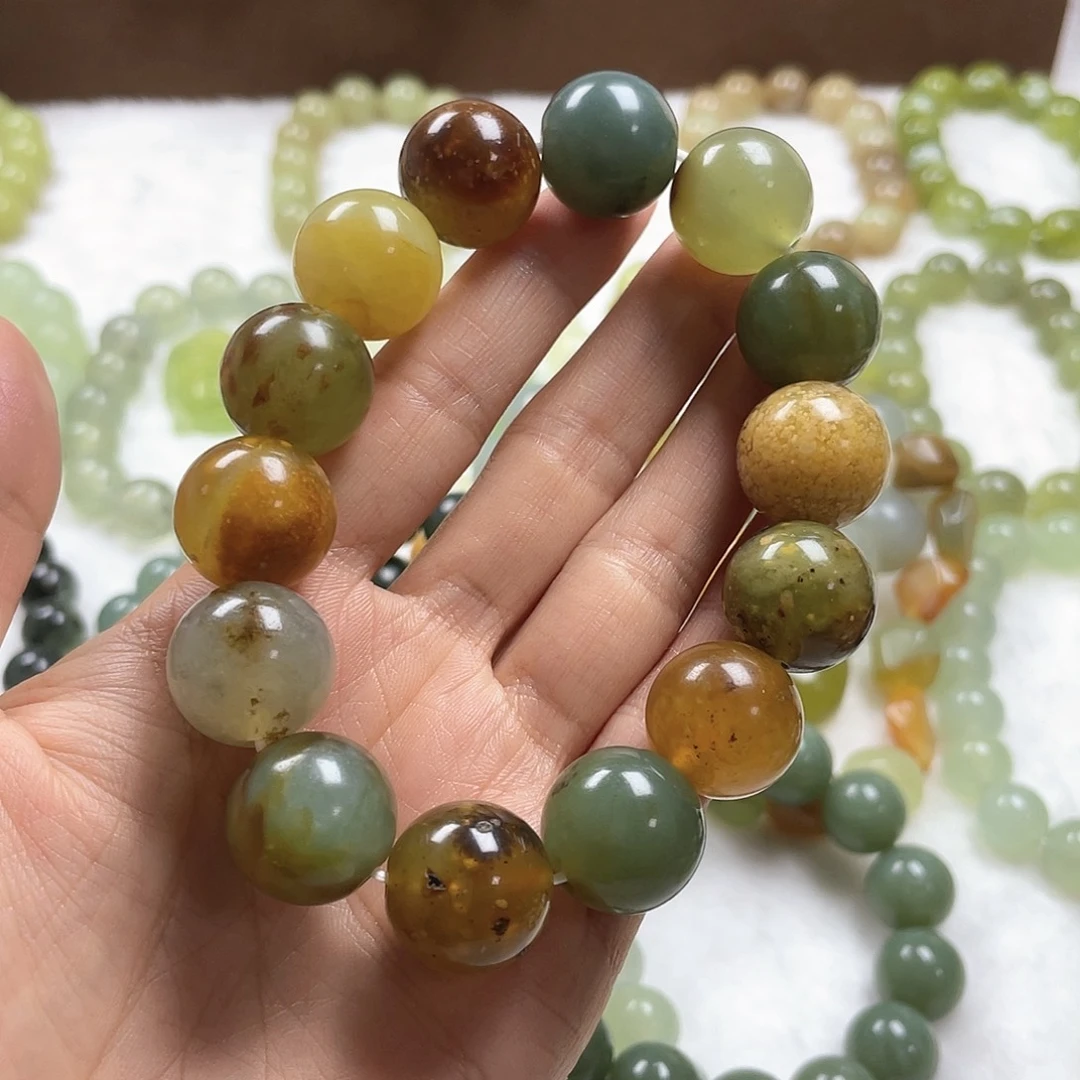 蛇纹石玉手串未镶嵌乐*君