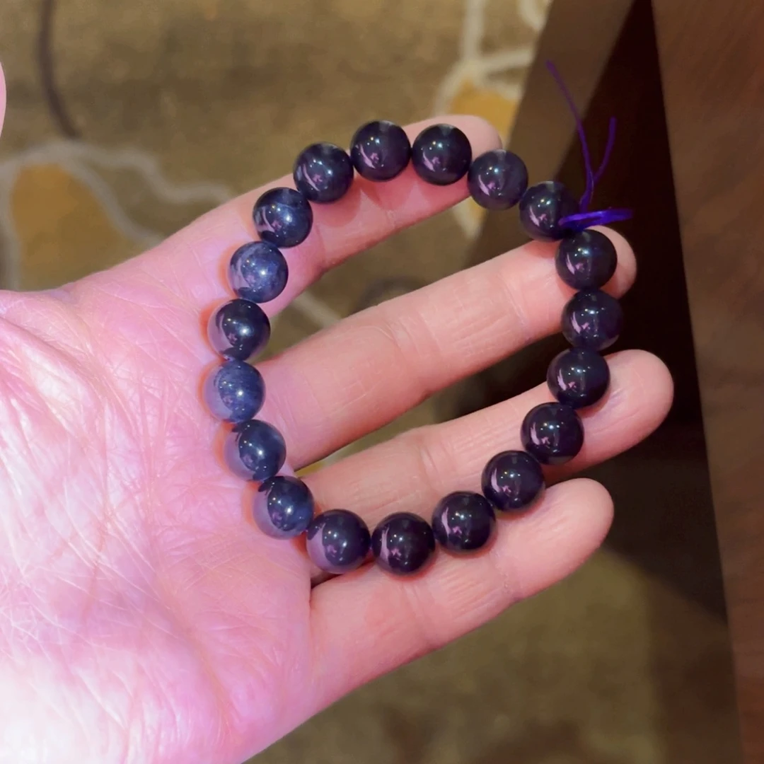 和田玉手串未镶嵌碧*_