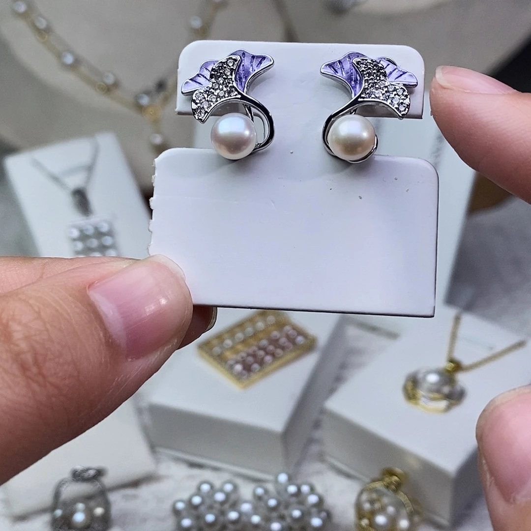 耳饰淡水珍珠银S925镶嵌