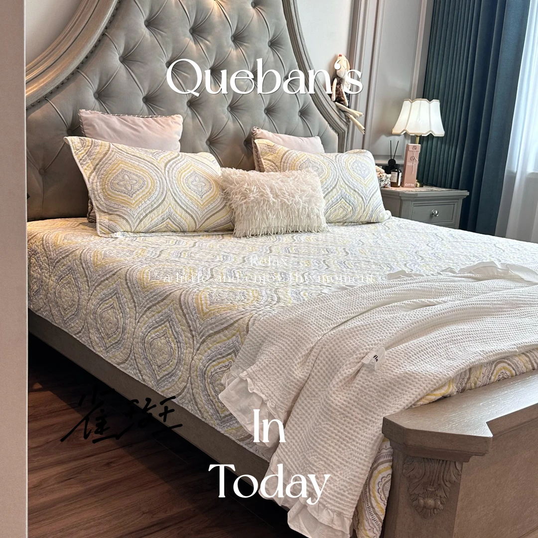 斑斑推荐【几何腰果】复古腰果花/床盖三件套/四季通用款/外贸款