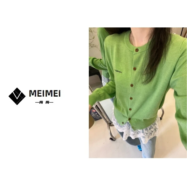 XMM.【绵羊毛字母刺绣毛衣】时尚百搭潮流显瘦毛衣宽松纯色衣-25816