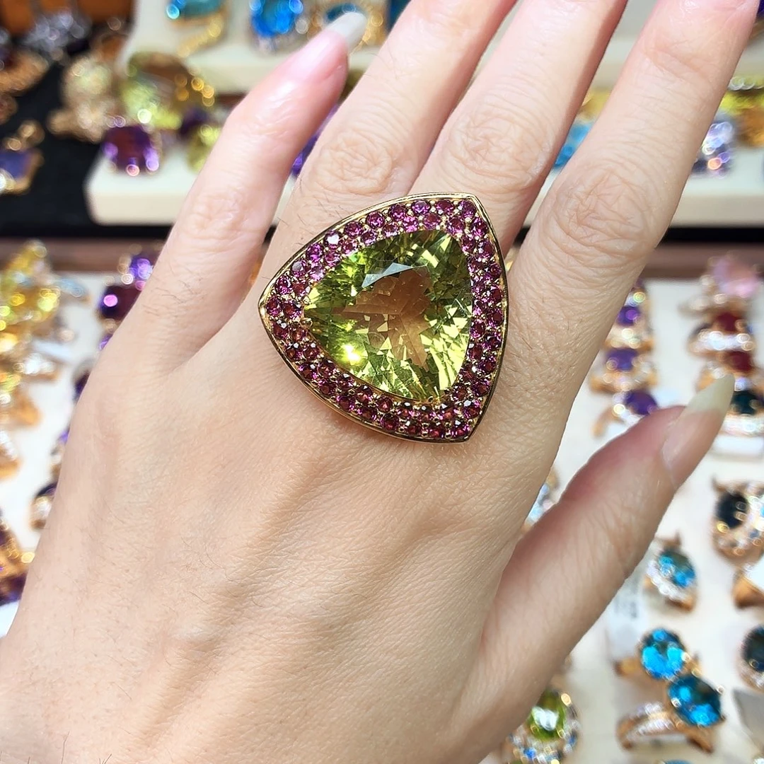 水晶戒指银S925镶嵌