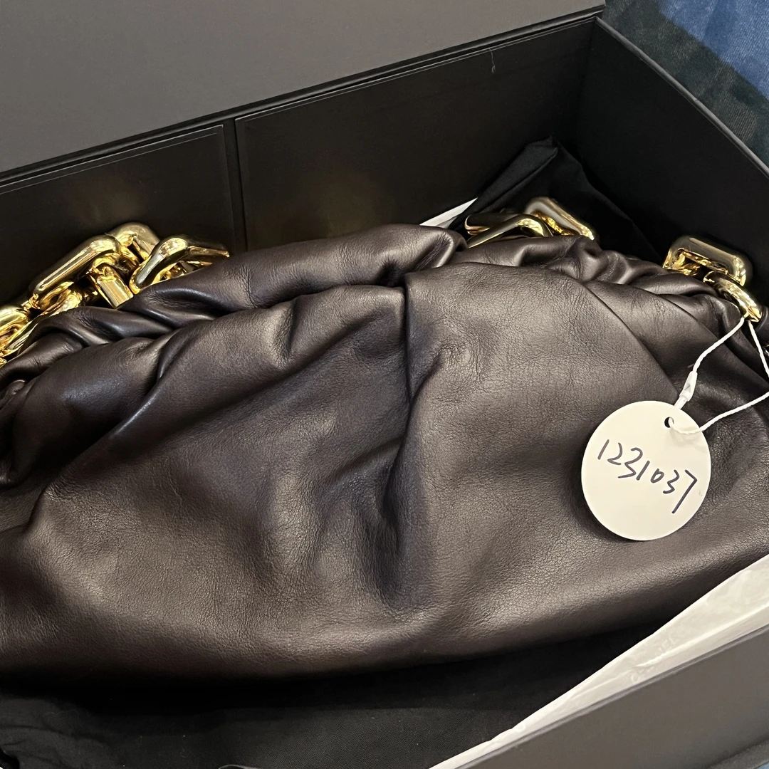 95新 BOTTEGA VENETA/葆蝶家 夏七中古/金棕粗链条单肩包/1231037