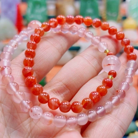 南红玛瑙手链合金