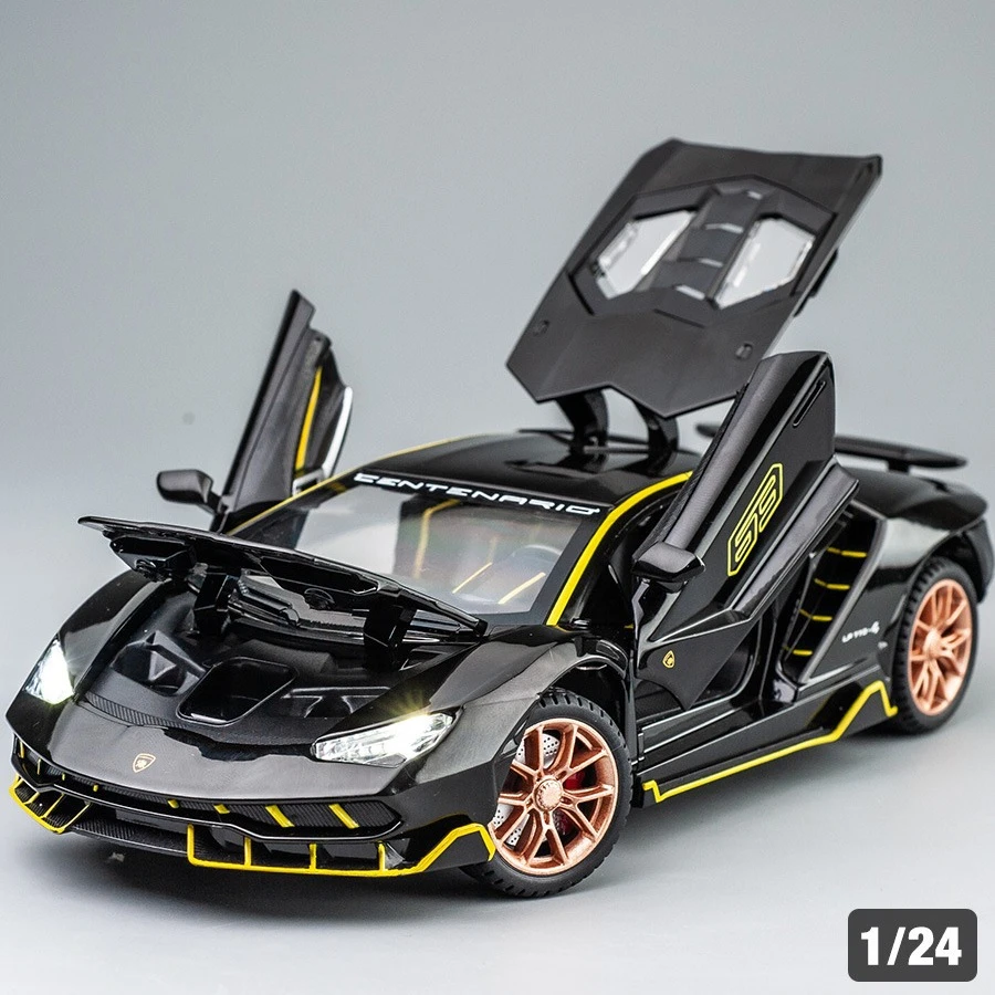 兰博770-4 1:24全合金车模汽车模型六门可开带声光带回力节日礼物