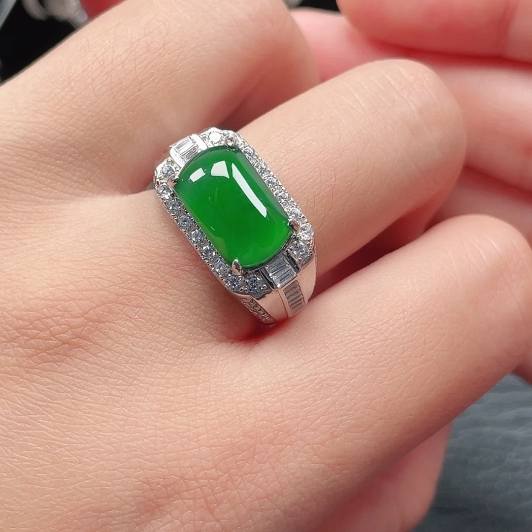 翡翠银S925镶嵌戒指没有运费险 3928