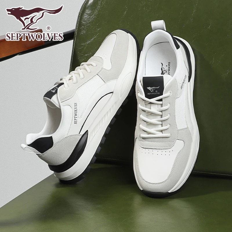 七匹狼男鞋休闲运动鞋男春秋新款透气潮鞋户外男士白鞋跑步休闲鞋