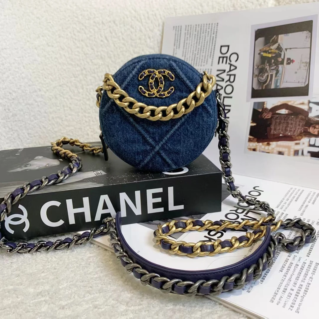 99新 Chanel/香奈儿 壹臻/牛仔19bag圆饼包 29开 69468575