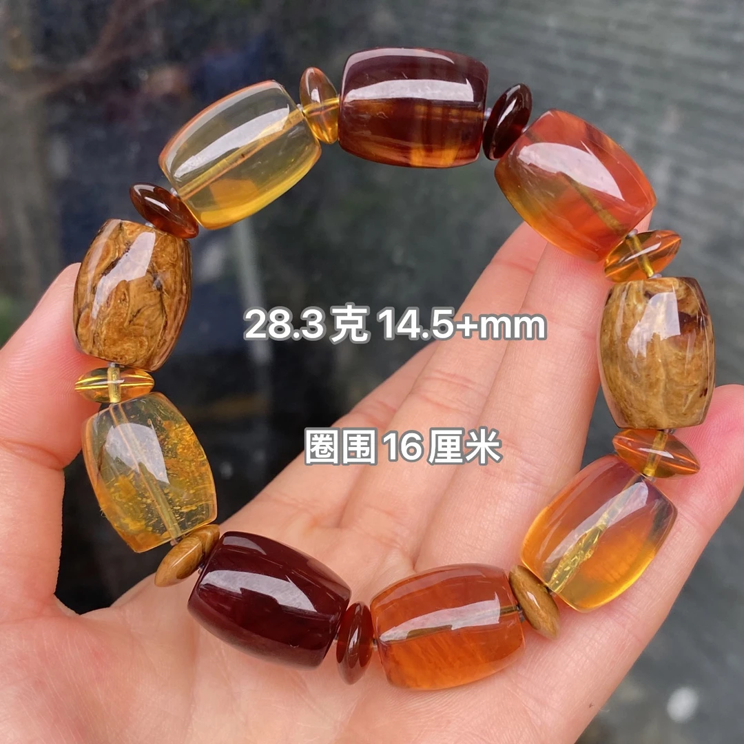 【小伊琥珀】28.3克多宝桶珠手串