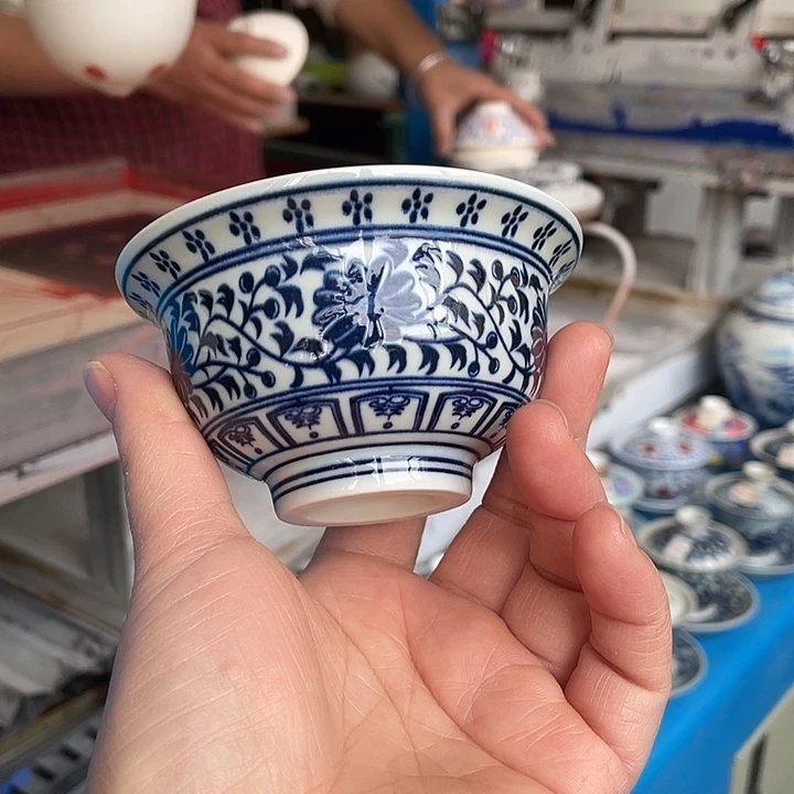 青花釉下彩大杯子