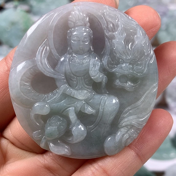 颈饰未镶嵌翡翠玉龙观音福利