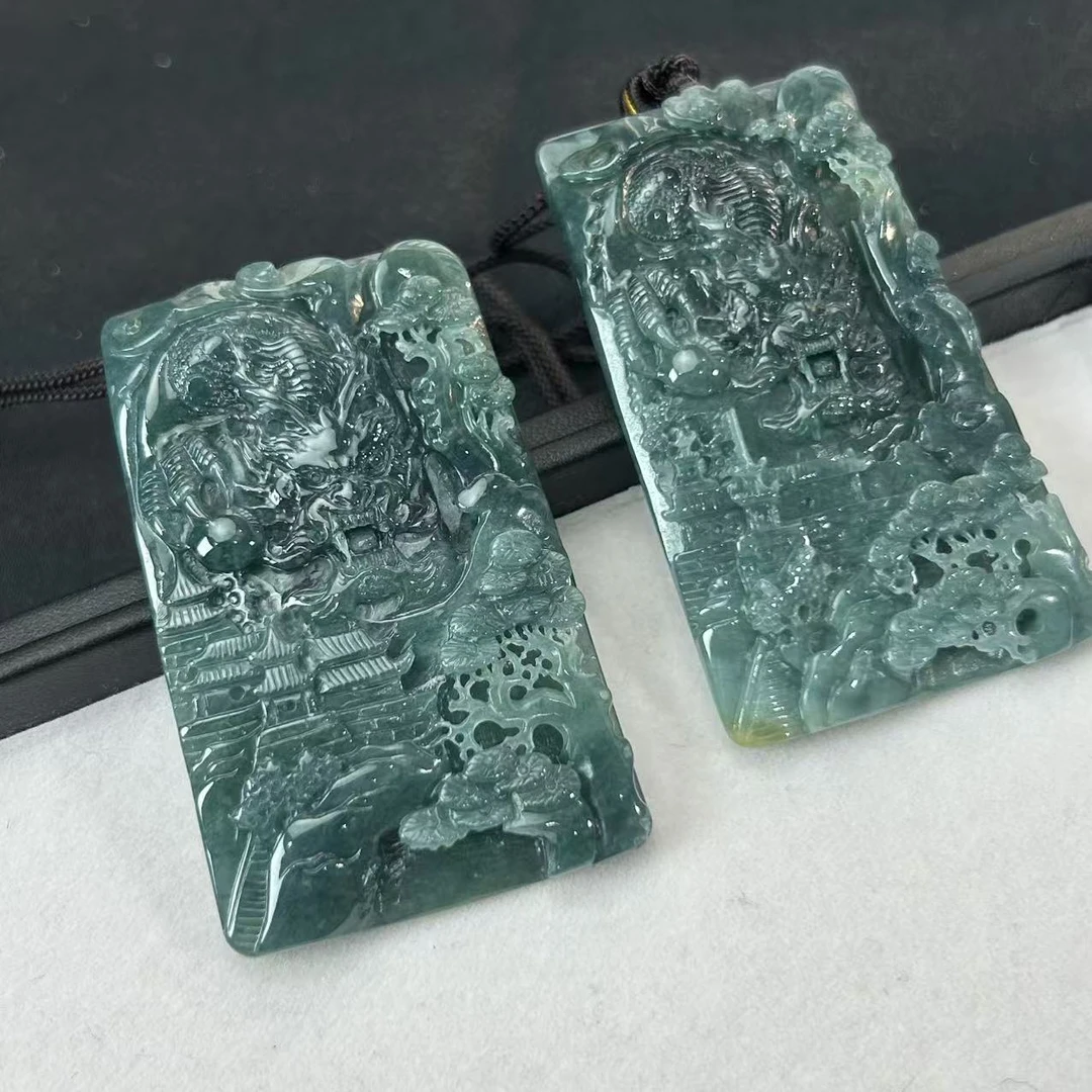 【睿泽鉴宝】翡翠龙行天下吊坠多样性发一 67*42*7 AE0482