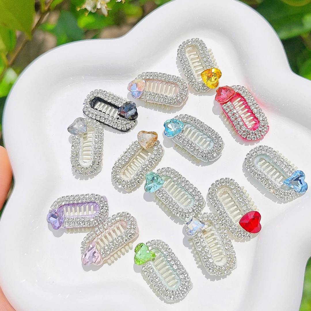 狗狗发夹爱心满钻超闪发卡发饰头花马尔济斯约克夏西施