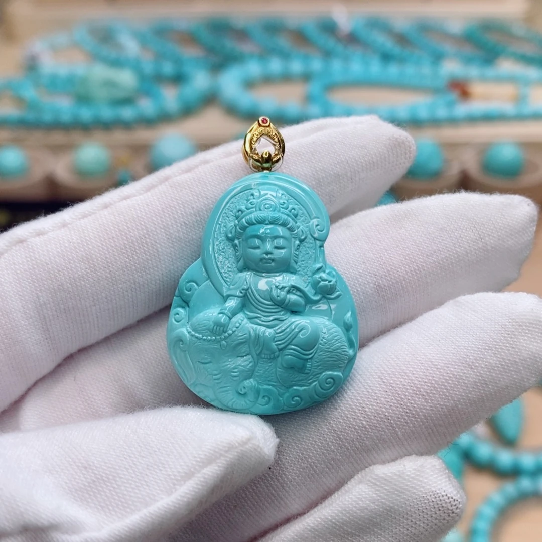 绿松石18K金镶嵌珠宝奇石