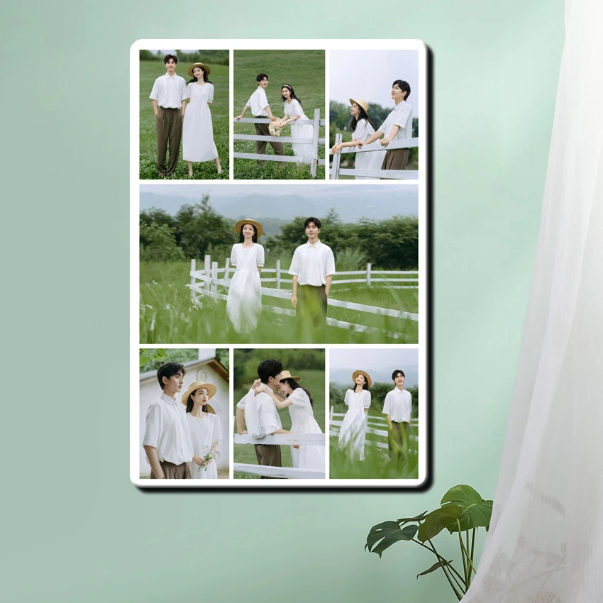 兔小琪36寸创意多宫格婚纱照写真全家福定制挂墙无相框diy照片