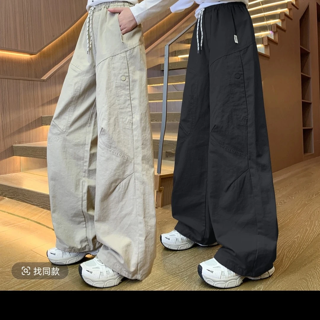 女童休闲长裤秋装儿童女孩洋气裤子2025新款春秋中大童宽松运动裤