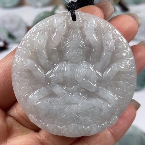 翡翠颈饰未镶嵌千手观音福利