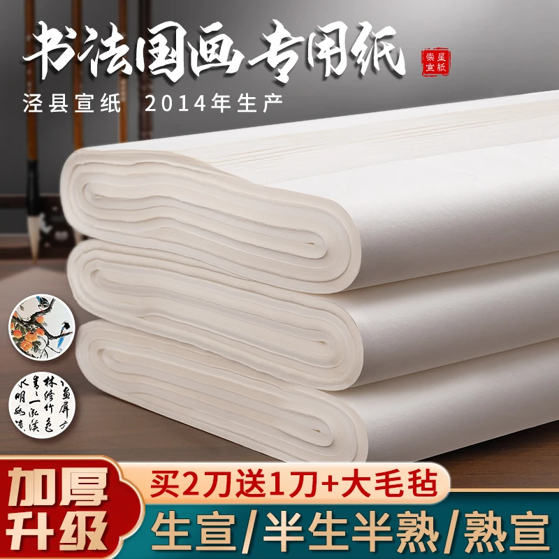 宣纸生宣半生半熟熟宣毛笔字书法练习纸国画专用纸