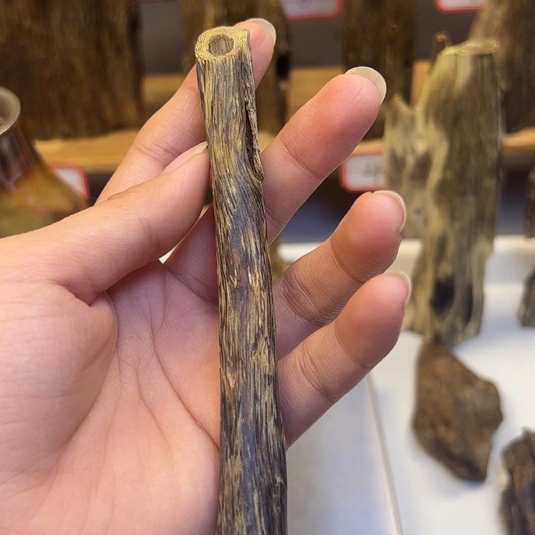 沉香沉香碎屑白棋 9.3克 虫漏小烟管