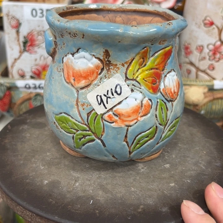 紫砂花盆粗陶材质多肉花盆