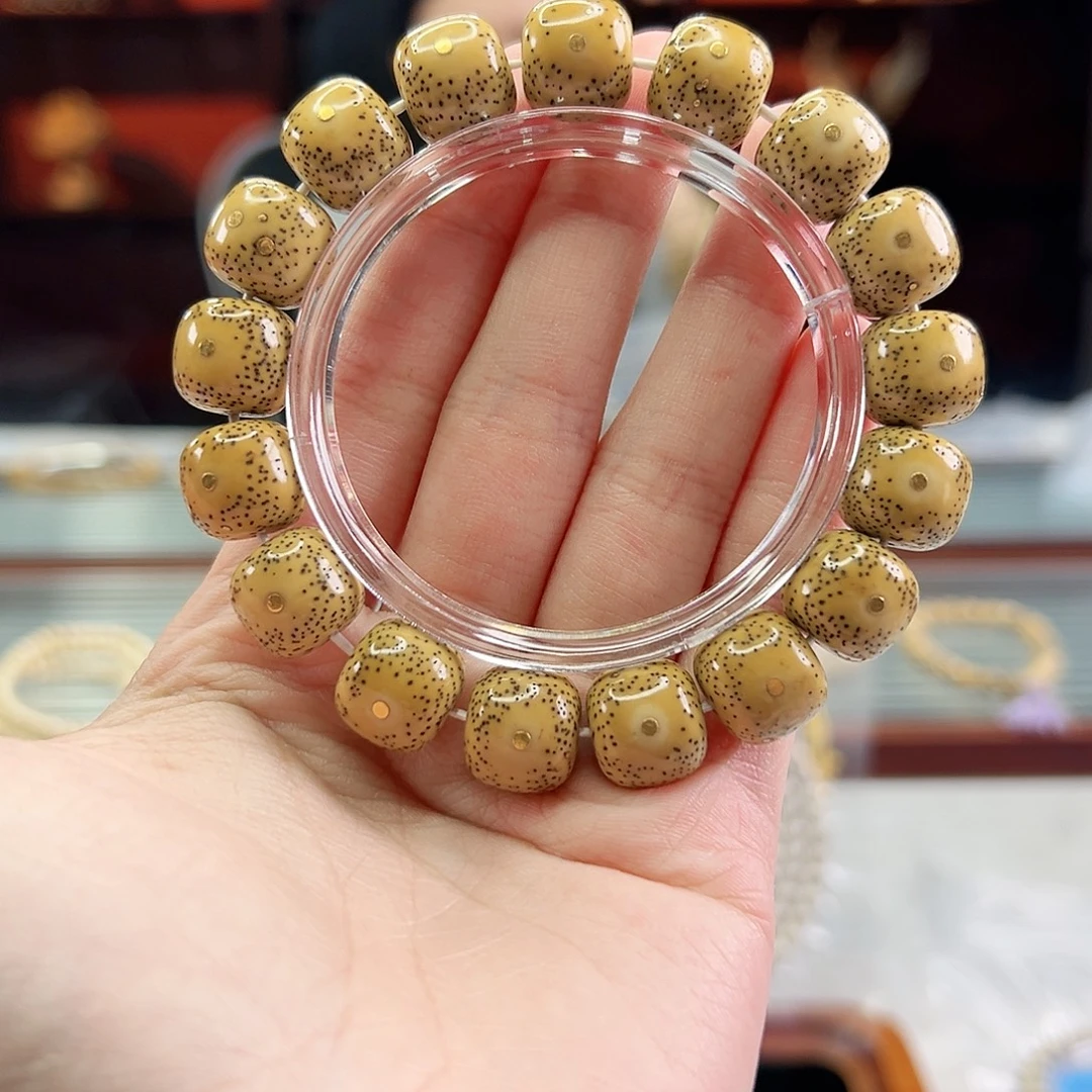 手串星月菩提Fqh13*12柠檬黄 大眼睛 细小星