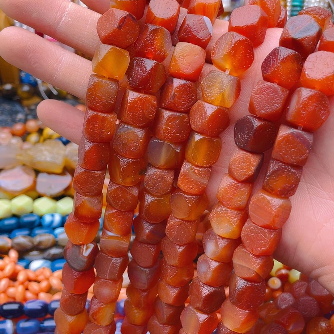 玛瑙/玉髓珠宝半成品未镶嵌橘皮玛瑙1条卡12