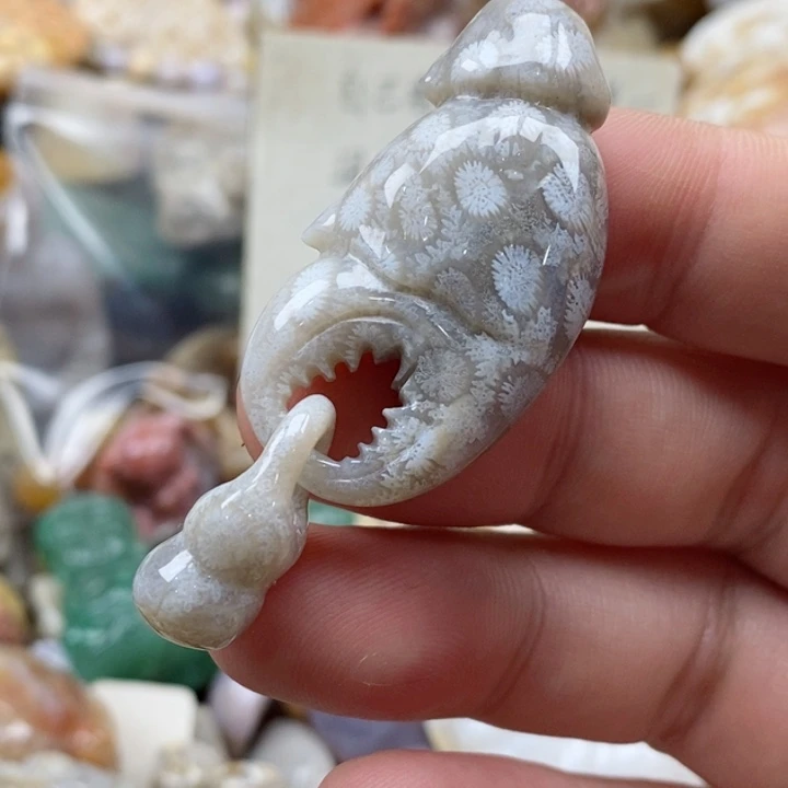 硅化珊瑚（珊瑚玉）未镶嵌颈饰