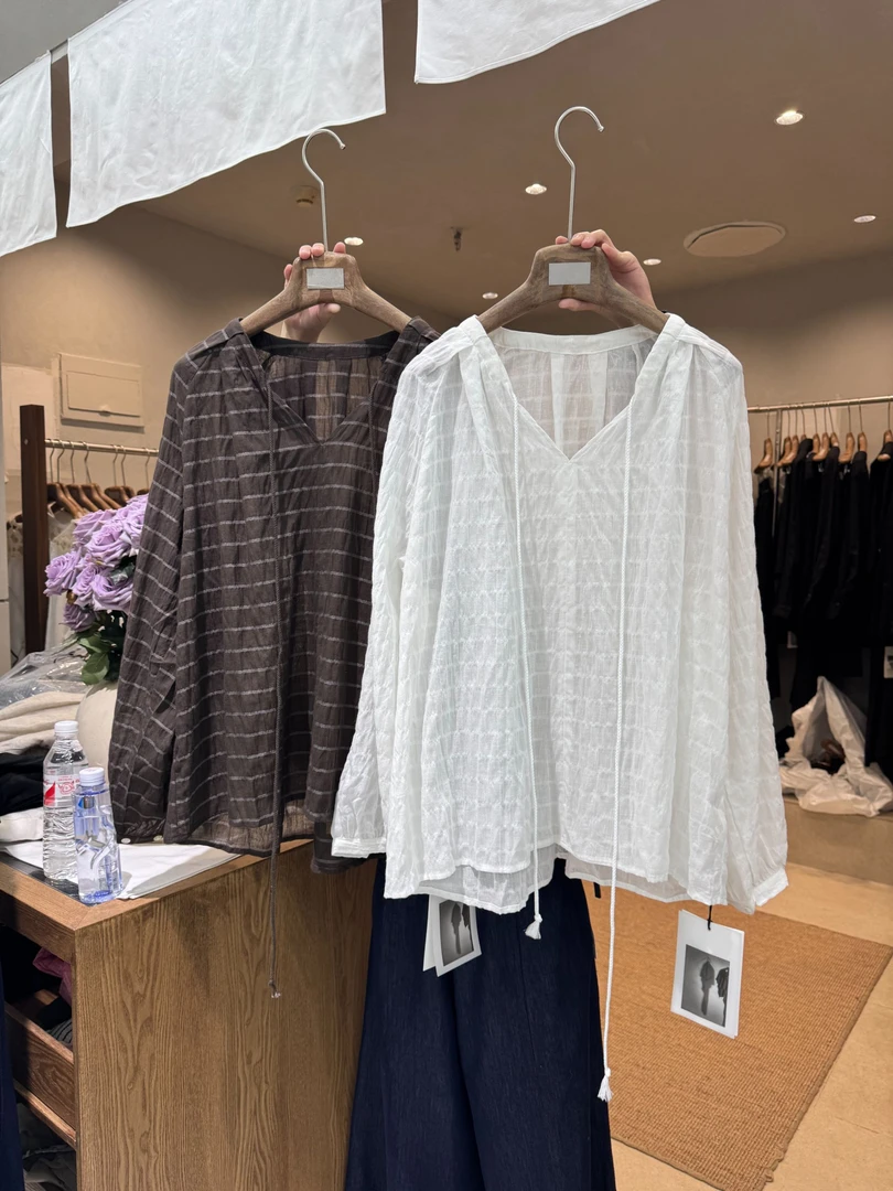 鑫燃KIKI 小众时尚复古高级感条纹衬衣 258688 MHT