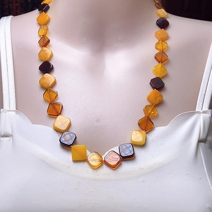 琥珀未镶嵌颈饰项链