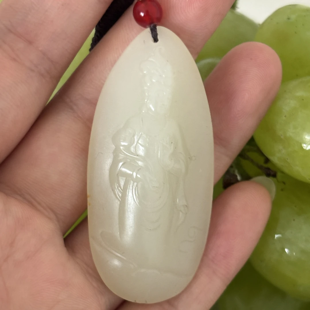 苏工精雕和田玉观音